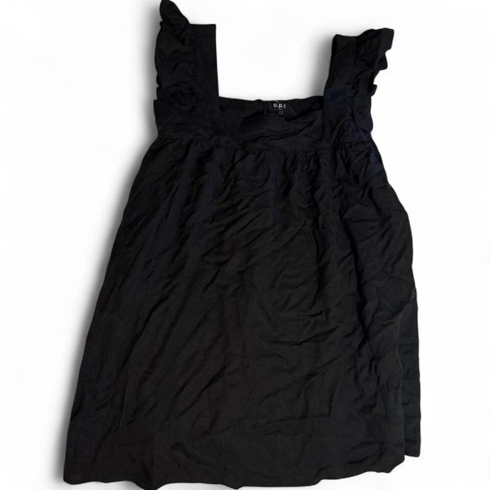 O.P.T. Black Ruffle Mini Dress Women's Large NWT Sleeveless Party Dress